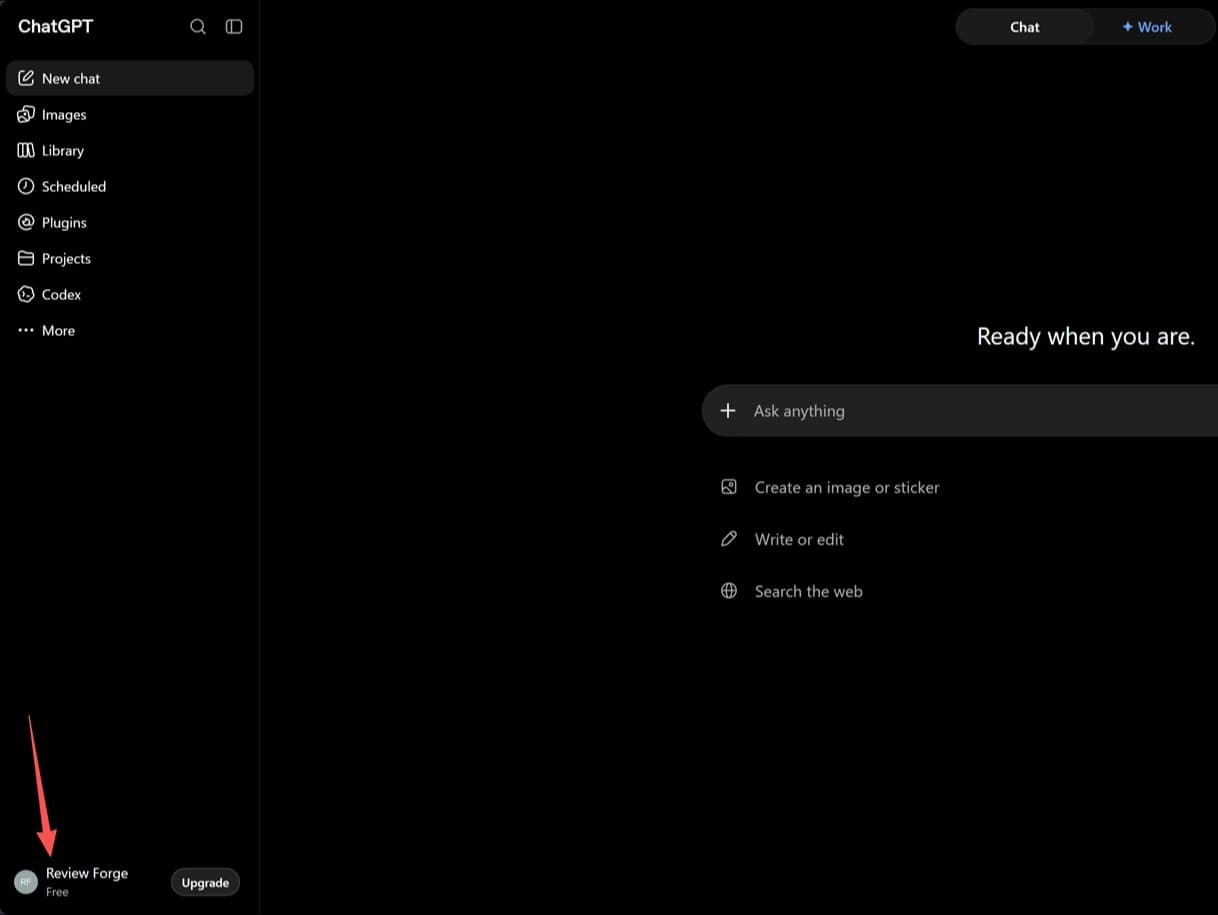 Open your account menu